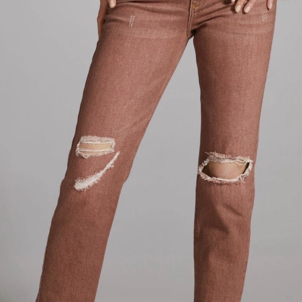 Anthropologie Pilcro Vintage Straight Jeans – Rust | Size 25 | Pre-Owned